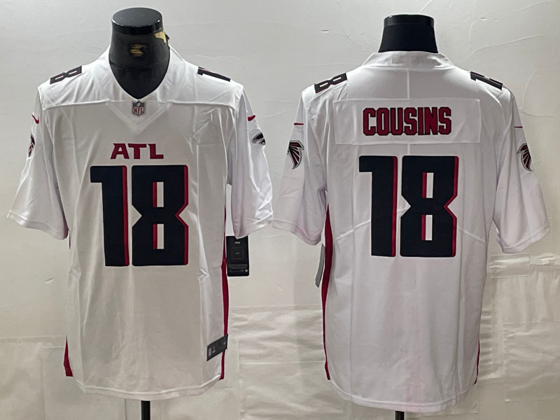 Men's Atlanta Falcons Kirk Cousins #18 White Jersey